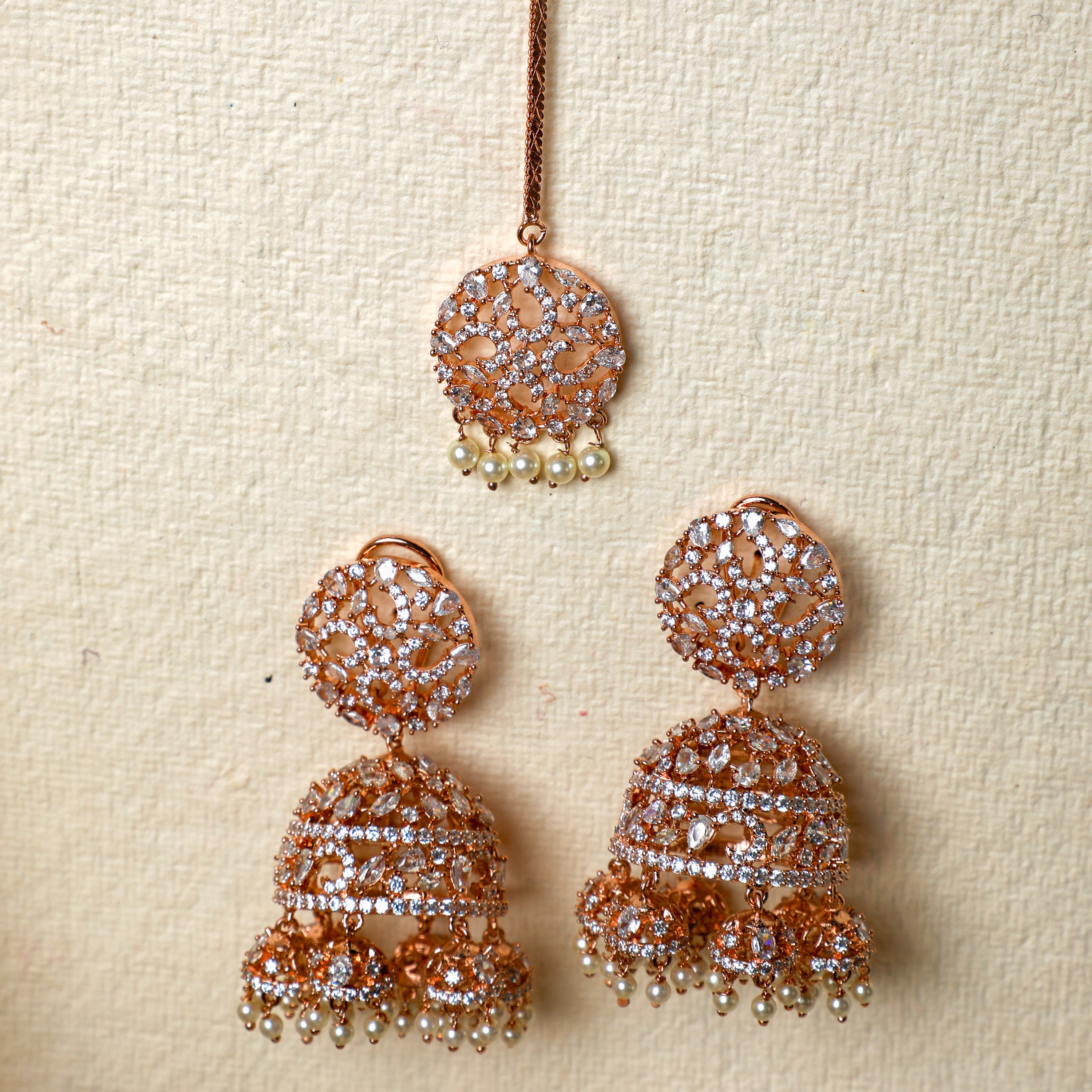 Timeless Diamond Jhumka Tika Duo
